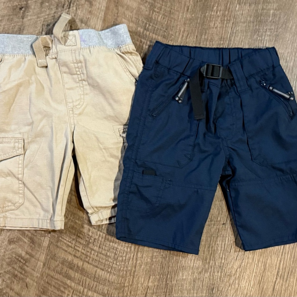 Kids Cargo Shorts - Navy and Khaki
